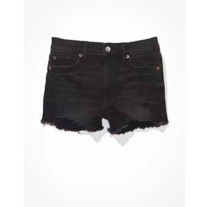 Wholesale Customizable <b>Black</b> Denim <b>Shorts</b> <b>Women</b> Fashionable High-Waist Summer Waterproof Breathable Quick Dry Washed Hem Edges - Product Image 6