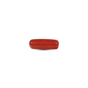 Premium 5.4 Ct Oval Cabochon Synthetic Red Coral Loose Gemstone for Fine Jewelry - Product Image 1