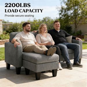 Divano Chaise Longue a L Grigio Scuro per Soggiorno - Product Image 3