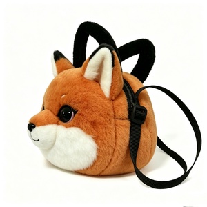 Sac à bandoulière personnalisé en peluche motif renard, sac à main en peluche avec visage de renard mignon, sac à bandoulière en peluche motif renard orange et blanc, sac fourre-tout en peluche sur le thème des animaux pour enfants - Product Image 5