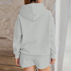 Conjunto de Sudadera con Capucha y Pantalones Cortos para Mujer, 100% Algodón Transpirable, de Alta Calidad y Secado Rápido, con Logotipo Personalizado, Fabricante OEM - Product Image 4