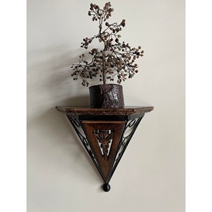 Reclaimed Teak Wood Rustic Wall <b>Shelf</b> with Forged Iron <b>Brackets</b> - Wholesale - Product Image 1