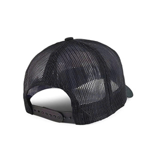 Wholesale Custom Logo Black Fashion 3D Embroidery Structured Curved Brim 5 Panel Unisex Trucker Cap Hat Outdoor For Man Woman - Product Image 3