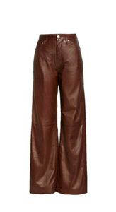Men's Mid Waist Leather Trousers Straight Fit Button Fly Lightweight Breathable Smart Casual Autumn Wear - Product Image 4