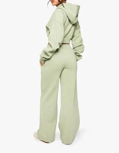 Premium Design Custom <b>Oversize</b> Joggers Women's Pants & Trousers Women's Fleece <b>Sweatpants</b> Wholesale OEM Women's Wide Leg Joggers - Product Image 2