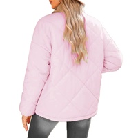Veste d'hiver décontractée matelassée rose à capuche, imperméable, avec col en fourrure de mouton, manches longues, pour femme