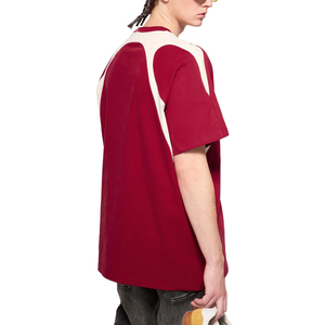 เสื้อยืดแขนราแกลนสีกรมท่าและสีขาวสำหรับผู้ชาย คอกลม ทรงโอเวอร์ไซส์ สวมใส่สบาย ผ้าถัก สีพื้น ผ้าฝ้าย 100% แห้งเร็ว - Product Image 6