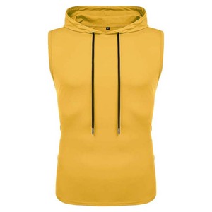 เสื้อฮู้ดแขนกุดสีพื้นสำหรับผู้ชาย สีชมพู ทรงปกติ - Product Image 1