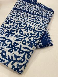 Hot Selling Handmade Indian Vintage Indigo Block Printed Cotton Kantha <b>Quilt</b> Reversible Bedding Bedspread <b>Throw</b> Blanket - Product Image 3