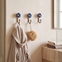 Lot de 3 crochets muraux décoratifs en céramique pour fleurs, porte-manteaux, serviettes et clés, pour chambre, salle de bain, entrée, décoration intérieure, fournisseur en gros