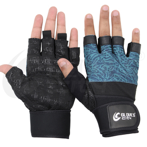 Gants de fitness respirants à demi-doigts, antidérapants, ajustables, légers, en polyester et cuir PU, pour un usage unisexe en salle de sport et musculation - Product Image 1