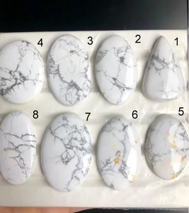 Piedra Ovalada de Howlita Blanca Natural Certificada al por Mayor, Pulida, para Fabricación de Joyas, Tamaño Personalizado, Mezcla - Product Image 1