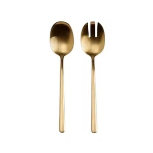 Standard Quality Metal Salad Server Set Stainless Steel Salad Serving <b>Spoon</b> Fork Kitchen Dining <b>Table</b> Use - Product Image 2