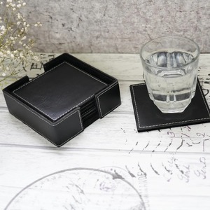 Posavasos Modernos de Cuero Color Café de 10 cm de Diámetro, Ecológicos, 2026 Regalos para Cafeterías/Oficinas. Exportación a granel con logotipo personalizado OEM - Product Image 1