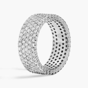 Bague d'éternité à cinq rangs de diamants en or blanc - Product Image 4