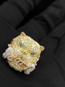 Anillo de Pantera de Diamantes de Plata 925 de Lujo, Corte Brillante Redondo, Diamantes Naturales, Unisex, para Uso Diario - Product Image 5