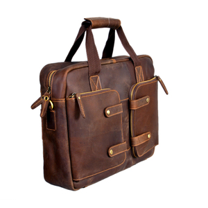Bolsa de Negocios de Cuero Genuino de Alta Calidad con Logotipo Personalizable al por Mayor, Estilo Vintage para Portátil - Product Image 3