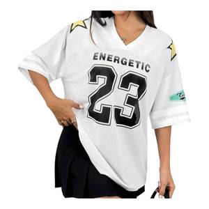 Camiseta Deportiva Casual de Manga Corta con Cuello en V, de Malla Transpirable y Secado Rápido para Mujer, con Opción de Logotipo Personalizado, 100% Poliéster - Product Image 3
