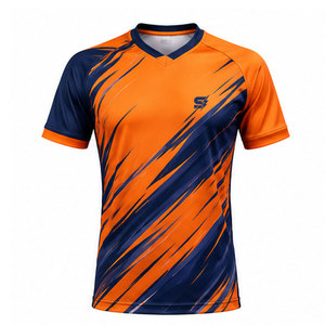 เสื้อทีมฝึกซ้อม ผ้าโพลีเอสเตอร์ 100% ระบายอากาศ แห้งเร็ว น้ำหนักเบา ซับเหงื่อ เป็นมิตรกับสิ่งแวดล้อม คอวี ปรับแต่งได้ สำหรับฟุตบอล - Product Image 1