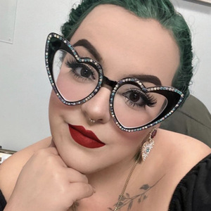 Retro Diamond-Studded Heart-Shaped Flat-Lens Arrival Anti-Blue Light Fashion Heart-Shaped <b>Frames</b> Women's Unique Sunglasses - Product Image 6