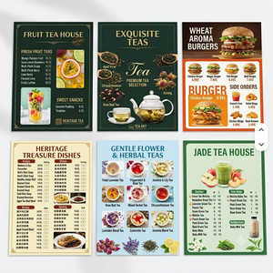 Carte de menu de restaurant personnalisée en PVC, imperméable, réutilisable, pour la présentation des plats et des boissons, pour café, hôtel, bar, impression durable - Product Image 6