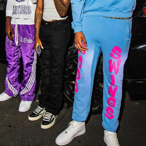 Pantalones Deportivos Personalizados de Felpa con Cordón Ajustable, 100% Algodón, Estilo Hip Hop, para Invierno, con Estampado Puff para Hombre - Product Image 5
