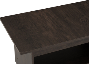 Minimalist Laminated Board <b>Coffee</b> <b>Table</b> <b>Walnut</b> Finish Rectangular Center <b>Table</b> with Bottom Storage Shelf for Living Room - Product Image 5