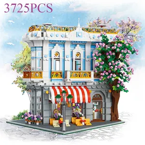 Set de Bloques de Construcción MOC, Restaurante Romántico Sakura, Arquitectura Europea, Tienda de Flores de Cerezo, Juguetes para Niños, Regalo de Cumpleaños y Festividades - Product Image 5