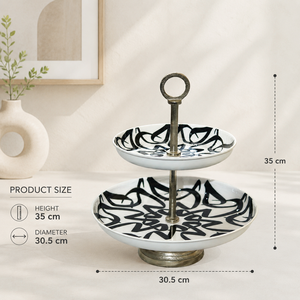 Elegante Soporte de Cerámica para Postres con Motivos Árabes Decorativos para Experiencias de Estilismo de Mesa Refinadas - Product Image 2