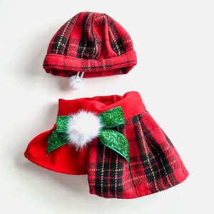 Ensemble chapeau et bavoir à carreaux <span class=keywords><strong>de</strong></span> Noël pour animaux <span class=keywords><strong>de</strong></span> compagnie, accessoire <span class=keywords><strong>de</strong></span> costume pour chien et chat <span class=keywords><strong>de</strong></span> style britannique pour séances photo <span class=keywords><strong>de</strong></span> vacances - Product Image 5