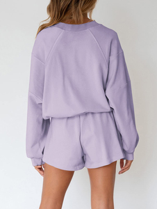 Ensembles de sweat-shirts et shorts respirants de qualité supérieure au meilleur prix, les plus demandés, de la meilleure qualité, ensembles de 2 pièces pour femmes - Product Image 2