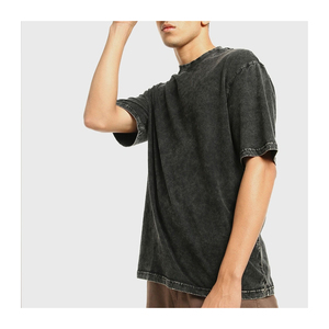 Camisetas de Alta Calidad para Hombre, Tallas Grandes, Lavado Ácido, Coloridas, Ecológicas, de Jersey Grueso, Desgastadas, con Logotipo Frontal - Product Image 1