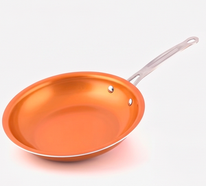 Modern Orange Ceramic Non-Stick Frying <b>Pan</b> With Stainless Steel Handle Heat Resistant For Home Hotel And <b>Induction</b> Cookers Use - Product Image 1