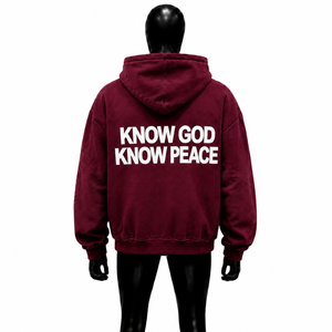 Maroon Graphic Hoodie Oversized Streetwear Pullover <b>Sweatshirt</b> Unisex <b>Men</b> Women Casual Fashion Hooded Top Bold <b>White</b> Typography - Product Image 2
