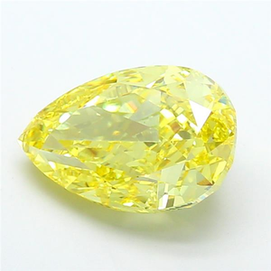 Excellente pierre précieuse synthétique taillée en forme de poire de 7,02 carats, jaune vif fantaisie, diamant cultivé en laboratoire, certifié IGI, clarté VS1 - Product Image 4