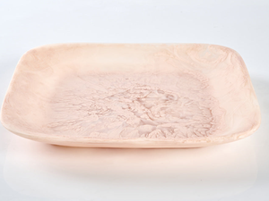 Assiette de service en résine faite à la main, texture marbre, forme irrégulière, finition polie, taille/couleur/logo personnalisables, luxe moderne - Product Image 4