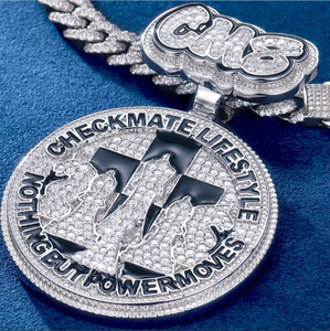 Colgante Personalizable de Plata 925 con Moissanita, Corte Brillante Redondo, Collar con Dije Estilo Hip Hop, Diseño de Moneda con Letra - Product Image 4