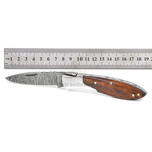 Cuchillo de bolsillo de acero de Damasco al por mayor DD-FK-WH902, hoja afilada hecha a mano con mango de palisandro exótico, cuchillo EDC para exteriores - Product Image 5