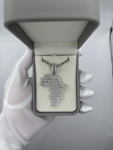 Hot Selling Iced Out Africa <b>Map</b> Pendant Moissanite 925 Sterling Silver Hip Hop Flag Charm Necklace Luxury Statement Jewelry - Product Image 2