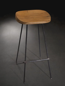 Taburete de Bar Francés Vintage Resistente de Hierro y Madera para Uso en Interiores y Exteriores en Cocina, Comedor, Sala de Estar, Centro Comercial - Product Image 5