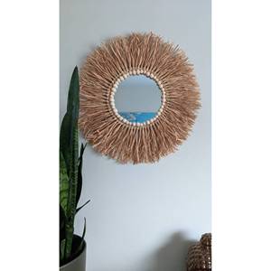 Marco de Espejo Tejido de Bambú Color Miel Natural - Espejos de Pared de Madera Ecológica Hechos a Mano al por Mayor - Product Image 5