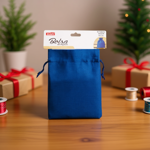 Ilan Gift Bag Blue 9x12 Cm <b>Drawstring</b> For Presents - Product Image 3