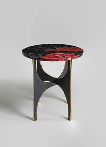 <b>White</b> <b>Marble</b> And Metal End And <b>Side</b> <b>Table</b> For Home Livingroom Villas Decoration Use Corner And <b>Side</b> <b>Table</b> - Product Image 5