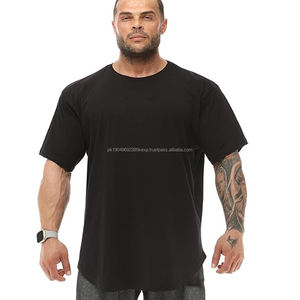 Camiseta Hip Hop Extra Grande para Hombre, de Poliéster y Algodón, con Logotipo Personalizado Impreso, Transpirable, de Alta Calidad, Tela de 300g - Product Image 2