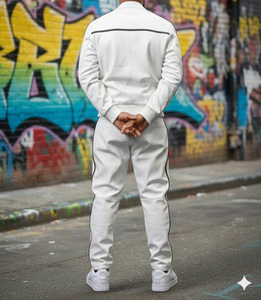 Custom Printed Quick Dry Street Style Sweatsuit Manufacturer <b>Zip</b> Jacket Jogger Set Color Block Nylon Sweat Pant Windbreaker - Product Image 2