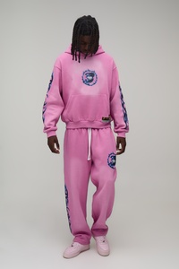 Conjunto Deportivo Personalizado para Hombre con Efecto Desgastado por el Sol, Sudadera con Capucha y Pantalones Deportivos de Algodón Grueso de Primera Calidad, Transpirable, de Alta Calidad, OEM y ODM - Product Image 6