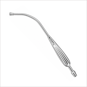 Canule d'aspiration Frazier incurvée en acier inoxydable, instrument chirurgical, poignée ergonomique, qualité supérieure européenne, autoclavable - Product Image 2