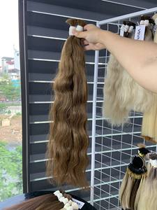 Precio al por mayor Extensiones de cabello a granel Fuerte y sin enredos Double Drown 100 gramos Todos los colores 28 pulgadas - Product Image 4