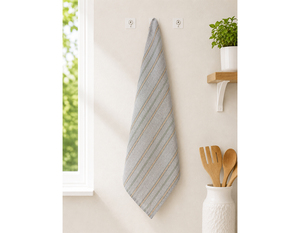 Paño de Cocina a Rayas Azul y Beige |   Paño de Cocina Decorativo |   Paño de Cocina Reutilizable |   Textiles para el Hogar de Primera Calidad - Product Image 4