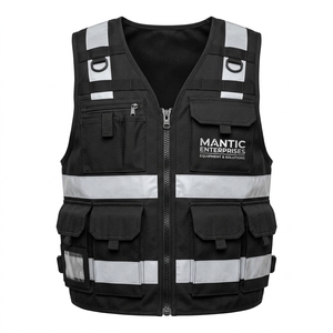 Wholesale 100% Polyester Reflective <b>Security</b> Vest High Visibility Custom Safety Clothing Multiple Pockets - Product Image 2